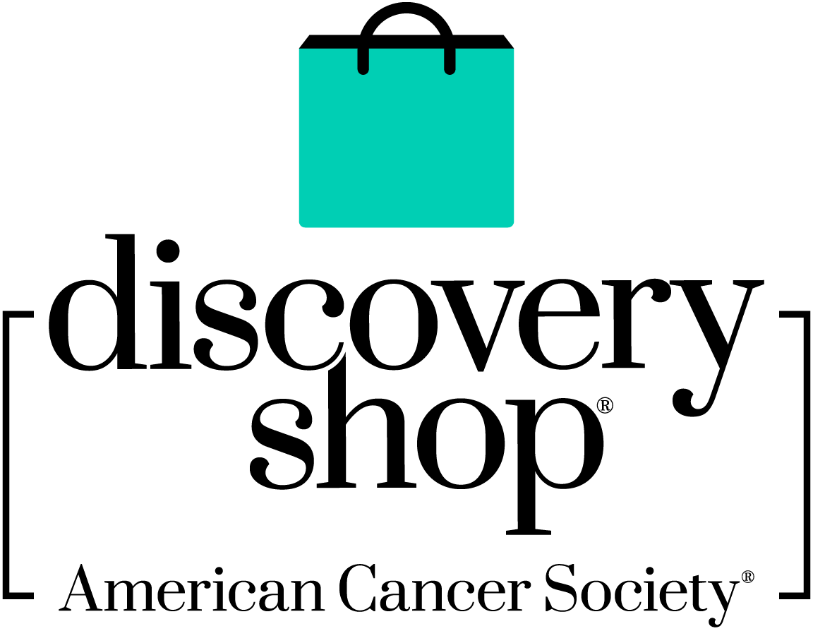 Logo with Teal shopping bag, Discovery Shop American Cancer Society